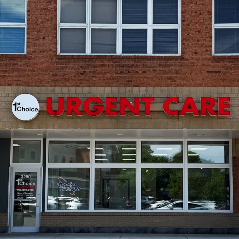 Exterior photo of First Choice Urgent Care in Ann Arbor Michigan